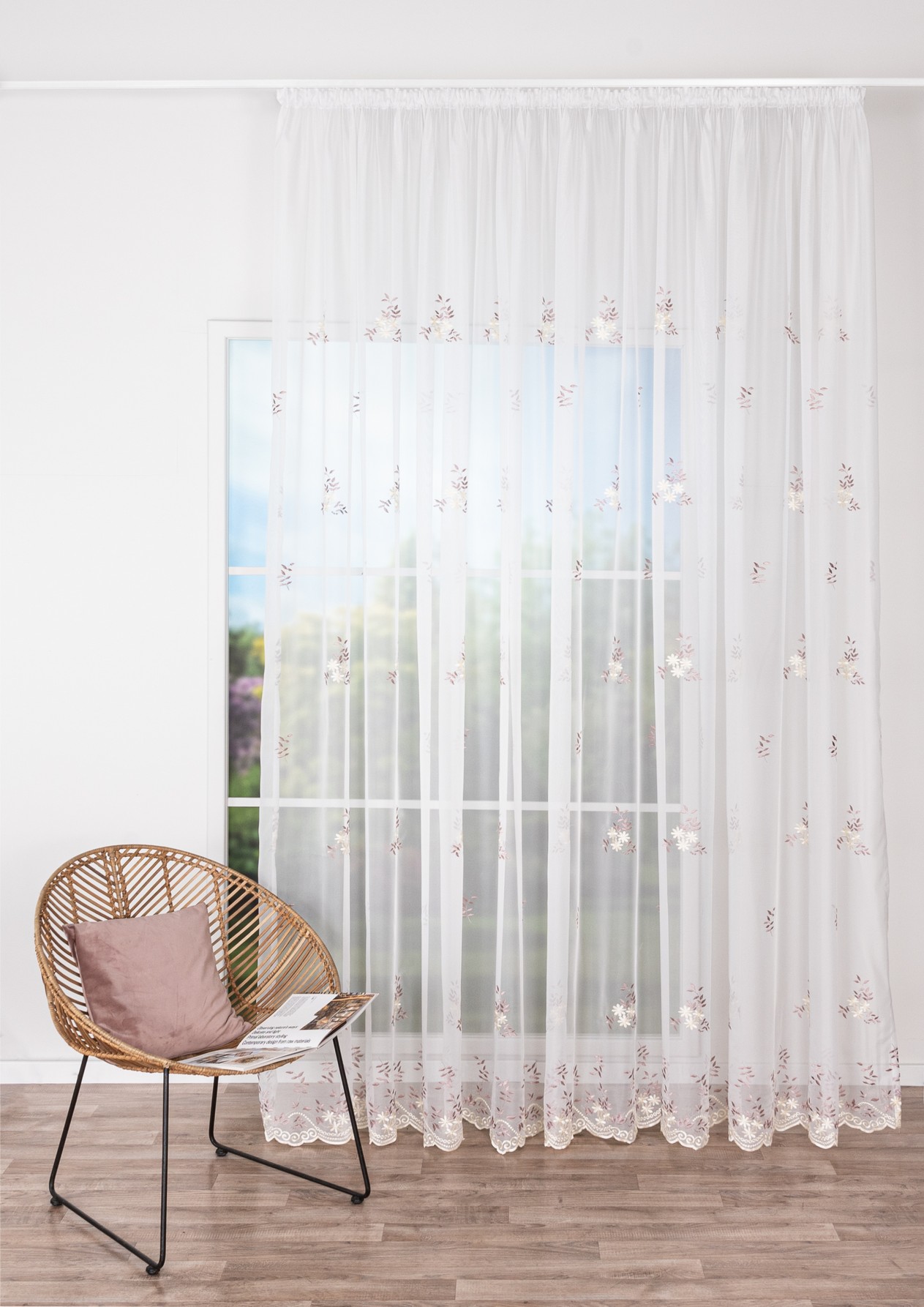 Charlotte Pink 03 Sheer Curtain
