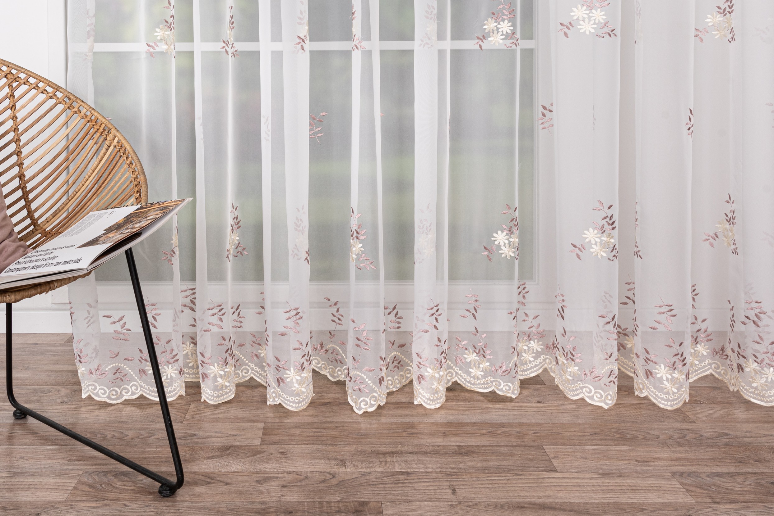 Charlotte Pink 03 Sheer Curtain